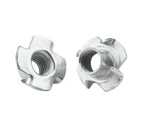 Ecrou en T Ecrou en T à 4 branches, Écrous en T à 4 griffes, écrous zingués M3 M4 M6 M8 M10 M12, paquet de 5/10/20/50 pièces, argent(5pcs,M4)