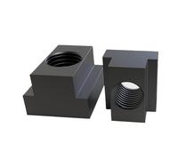 Écrou en T taraudé à travers la fente, 1 20 pièces, M6 M8 M10 M12 M14 M16 M18 M20, finition oxyde noir, acier au carbone(M14 (5pcs) Larger)