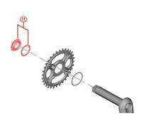Écrou et rondelle Shimano FC-M8100 Noir