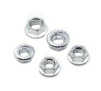 Écrou for embase hexagonal en acier au carbone zingué, contre-écrou for glissement cranté M3 M4 M5 M6 M8 M10 M12 M14 M16 DIN6923(M10 5pcs)