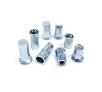 Écrou for rivet en acier au carbone M3 M4 M5 M6 M8 M10 M12, tête plate, petit filetage borgne fraisé, semi-hexagonal, insert hexagonal, écrou for riveter(Type G,40pcs M3)