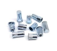 Écrou for riveter for tête plate, petit, fraisé, semi-hexagonal, borgne, M3, M4, M5, M6, M8, M10, M12, acier au carbone(Type F,100pcs M3)
