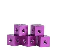 Écrou hexagonal 10x10x6/10 mm M3 M4 M5M6 en aluminium, vis à six pans filetés, connecteur de bloc, vis for boîtier acrylique d'imprimante 3D DIY (violet, M3-10X10x10, lot de 10)