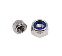 Écrou Hexagonal 2/5/10 pièces 304 En Acier inoxydable Hexagonal En Nylon Insert Auto-bloquant Écrou Nylock Contre-écrou Filetage Fin M5 M6 M8 M10 M12 M14 M16 DIN985(5pcs M10 pitch 1.25)