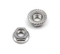 Écrou hexagonal à bride, Écrou à bride filetage fin, tête hexagonale, cranté, en acier inoxydable 304(M12*1.5)