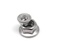 Écrou hexagonal à bride, Écrou à bride filetage inversé hexagonal en acier inoxydable 304, gauche, cranté, tête hexagonale(M8)