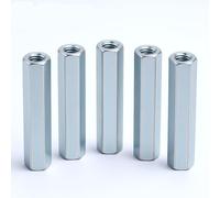 Écrou hexagonal à tige longue M6, 5 Pièces M6 * 40 écrou de Tige Longue Manchon Hexagonal écrou de Couplage en Acier au Carbone Fixations Filetées pour Boulons Goujons Vis