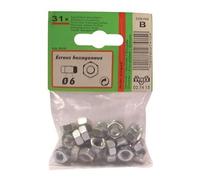 Ecrou hexagonal - acier zingué - 6 pans - D: 6 mm