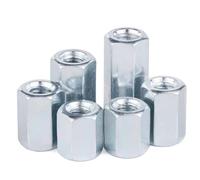 Écrou hexagonal allongé galvanisé, 10 pièces, connecteur de tige filetée de qualité industrielle M3-M30 for équipement robuste, accessoires de fixation antirouille(M12(D)*25(L)*19(s))