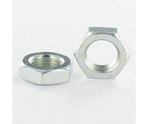 ECROU HEXAGONAL BAS HM /CONTRE ECROU M12 PAS A GAUCHE ACIER ZING BLANC