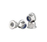 Écrou Hexagonal DIN6926 304/316 écrous de blocage à bride hexagonale en Nylon en acier inoxydable M4 M5 M6 M8 M10 écrou autobloquant à insertion en Nylon(304 stainless steel,20pcs M5)