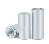 Écrou hexagonal, Écrou d'accouplement cylindrique rond long M6 M8 M10 M12 en acier au carbone argenté, paquet de 2, 5, 10 ou 20 pièces(10 Pcs,M12 x 16 x 40 mm)