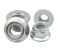 Ecrou Hexagonal Écrou de blocage autobloquant en nylon à bride hexagonale zinguée M4 M5 M6 M8 M10 M12(M12-2Pcs)