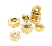Ecrou Hexagonal Écrou hexagonal en laiton massif et cuivre DIN934, 5/10/25/50/100 pièces, M1 M1.2 M1.4 M1.6 M2 M2.5 M3 M4 M5 M6 M8 M10 M12(5pcs M12)