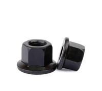 Ecrou Hexagonal Écrous à bride en acier au carbone avec écrou à patin, écrous hexagonaux à plaque, écrou épais noir M10 M12 M14 M16 M18 M20 M22 M24 M27 M30(M18 3pcs)