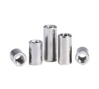 Écrou hexagonal, Écrous d'accouplement ronds M3 à M6 en acier inoxydable 304, argent, plusieurs tailles, paquet de 5/10/50 pièces(5pcs,M6x10x8)