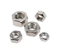Ecrou Hexagonal Écrous hexagonaux en acier inoxydable DIN934 A2 304, 10/25/50/100/200/500 pièces, M1 M1.2 M1.4 M1.6 M2 M2.5 M3 M3.5 M4 M5 M6 M8 M10 M12(100pcs M1)
