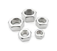 Écrou hexagonal en acier inoxydable A2 304, lot de 1/5/10/25/50/100 pièces, M1, M1.2, M1.4, M1.6, M2, M2.5, M3, M3.5, M4, M5, M6, M8, M10, M12, M16, M20, M24(1pc M20)