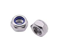 Écrou hexagonal en acier inoxydable, Écrous hexagonaux autobloquants à insert en nylon acier inoxydable 304 DIN985 M2, .5, M3-M12 2-50 pièces(M5 (20pcs))