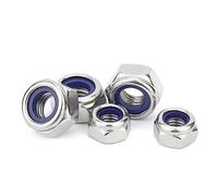 Écrou hexagonal en acier inoxydable, Tailles multiples du contre-écrou DIN985 d'insertion en nylon de sortilège l'acier inoxydable 304(M3.5 (20pcs))