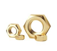 Écrou hexagonal en laiton DIN934 M1.4 .6 M2 .5 M3 M4 M5 M6 M8 M10, filetage métrique, for boulons et vis, en laiton massif et cuivre.(50pcs,M6)