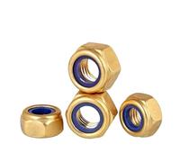 Écrou hexagonal en laiton DIN985, écrou de blocage, anneau nylon M3-M8(M10 (2Pcs))
