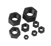 Écrou hexagonal en nylon plastique, Écrous hexagonaux en nylon M2-M10 multicolores, lot DIN934(Black,M4-100Pcs)
