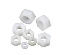 Écrou hexagonal en nylon plastique, Écrous hexagonaux en nylon M2-M10 multicolores, lot DIN934(White,M3-100Pcs)