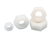 Écrou hexagonal en nylon plastique, Écrous hexagonaux en nylon M2-M12 DIN934, noir et blanc, assortiment(White,100pcs M2)
