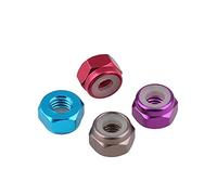 Écrou hexagonal en titane, Écrous à insert nylon, écrous hexagonaux en alliage d'aluminium M2 M3 M4 M5, plusieurs couleurs(10pcs,M3 Silver)