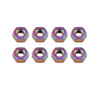 Écrou hexagonal en titane, Écrous hexagonaux M5, M6 et M8 for vélo, moto voiture, fixation en titane, 3 couleurs(8pcs Rainbow,M8)