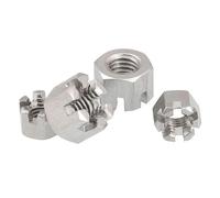Écrou hexagonal fendu en acier inoxydable, Écrou de château à fente hexagonale GB6181 A2 304 en acier inoxydable M6-M16 paquet 16(M10)