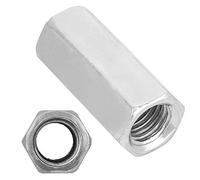 Écrou Hexagonal Long, 2Pcs M16 * 50 Écrous de Couplage Long Écrou Hex Coupleur Écrou de Tige Longue en Acier au Carbone Écrou Filetage pour Appareils Ménagers, Bureau, Équipement de Communication