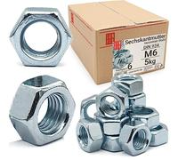 Écrou hexagonal M6, 5 Kg (env. 2300 pcs), acier zingué DIN 934