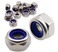 Ecrou Indesserable Frein Nylstop M5 : 40 Pcs Autobloquant Autofreiné Inox Bague Nylon de Blocage | Acier Inoxydable | Usage Interieur et Exterieur | Hexagonal (Diam. 5mm x 8mm) HI - Din985