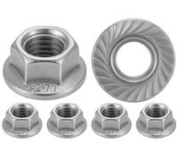 Ecrou INOX à embase crantée M3 | écrous rondelle à bride pour vis Ø 3mm | Autobloquant Hexagonal DIN 6923 / ISO 4161 | Acier inoxydable A2 (V2A / 304) Ecrou de sécurité : LOT DE 10 Pcs - ProRaje