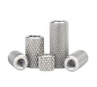 Écrou Long 2/ 5pcs Round Knurled Coupling Nut M3 M4 M5 M6 M8 M10- M16 Stainless Steel Long Extenion Thumb Tighten Nuts(D10xM4x10 5pcs)