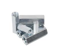 Écrou Long Carbon Steel Galvanized Long Lengthen Hexagon Coupling Nuts Connector Joint Sleeve Extension(M10x13x40mm-2pcs)