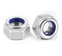 Ecrou M6 Inox | Leryati 10 pièces Écrou Nylstop Inox M6, A2 V2A Écrous Autobloquant (DIN 986 / ISO 106110) Ecrous Frein Hexagonal de Blocage en Nylon, Filetage Métrique Standard Frein