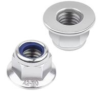Ecrou M8 DIN 6926, 10 pièces Écrou Frein M8 Leryati Écrous Hexagonaux Avec Collerette, Inox Écrou de Sécurité Autofreiné, Sécurité Autofreiné Avec Filetage, Crantée Bride Blocage Inox