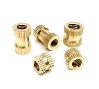 Écrou moleté à filetage en laiton et cuivre M1,6 M2 M2,5 M3 M4 M5 M6 M8, moulage par injection thermique, impression 3D, longueur 2-16 mm(Length 7mm,25pcs M4(OD 7mm))