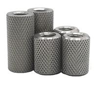 Écrou moleté cylindrique Long en acier inoxydable écrou de réglage de lien de maille torsadé à la main M2.5 M4 M5 M6 M8 M10 M12(M5X15 5PCS)