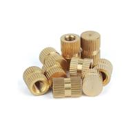 Écrou moleté en laiton massif type B, 5/10/20/50 pièces, M3/M4/M5/M6/M8, trou borgne, moulage par injection à chaud, écrou encastré(50pcs,M3x4x8)