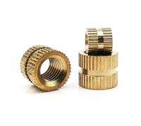 Écrou moleté intégré for imprimante 3D, en laiton massif, 5/10/25/50 pièces, M1.6 M2 .5 M3 M4 M5 M6 M8 M10, moulage par injection à chaud(2mm long,50pcs M3(OD 5.3mm))