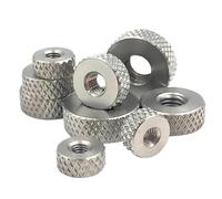 Écrou moleté plat en acier inoxydable 304 M3 M4 M5 M6 M8 M10 M12 Écrou à main de réglage à tête plate élargie avec moletage en maille(M4 x 16 x 5 (5Pcs))