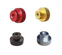 Écrou moleté Poignée mécanique circulaire en alliage d'aluminium, 1 pièce, pouce moleté, vis à main, écrou de réglage, filetage du boulon, volant en métal(M8x30x30mm-Red)