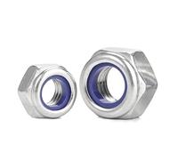 Ecrou Nylstop M12 Écrou Nylstop en Acier Inox A2 V2A Ecrou Frein Hexagonal de Blocage en Nylon DIN 985, 10 pièces