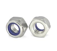 Ecrou Nylstop M6 Écrou Nylstop en Acier Inox A2 V2A Ecrou Frein Hexagonal de Blocage en Nylon DIN 985, 50 pièces