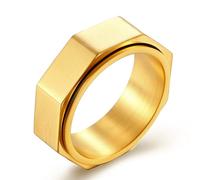 Écrou octogonal rotatif en acier titane, anneau en acier inoxydable tendance