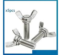 Ecrou Papillon Boulons à ailes papillon M3 M4, serrage manuel, vis tête d'aile en acier inoxydable 304, 5 pièces/lot(35mm x5pcs,M3)